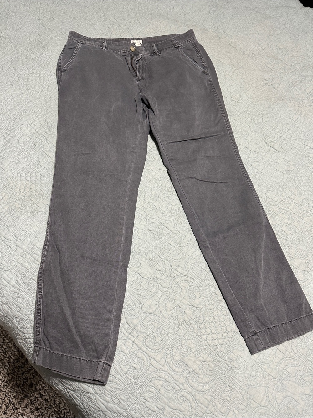 J. Crew Women's Cropped Straight-Leg Pants in Charcoal